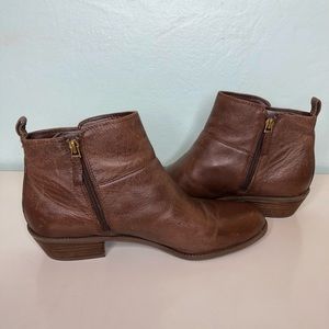 Franco Sarto Rafaela leather brown ankle booties